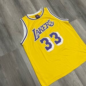 Los Angeles Lakers Kareem Abdul-Jabbar 33 Basketball Jersey Mens XL Yellow NBA